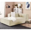Chaise-longue em linho creme à direita APRICA