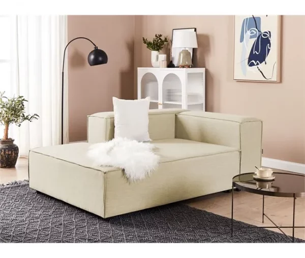 Chaise-longue em linho creme à direita APRICA