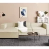 Chaise-longue em linho creme à direita APRICA
