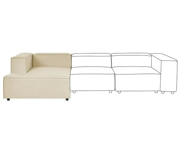 Chaise-longue em linho creme à direita APRICA