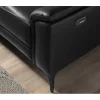 Sofá relaxante com chaise longue esquerda em pele preta