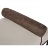 Chaise-longue em linho sintético e pele sintética creme e castanho escuro MALMOS