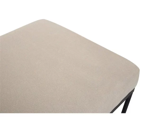 Chaise-longue em linho sintético e pele sintética creme e castanho escuro MALMOS