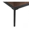 Chaise-longue em linho sintético e pele sintética creme e castanho escuro MALMOS