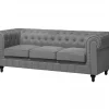Conjunto de sofás com 4 lugares em tecido cinzento claro CHESTERFIELD BIG