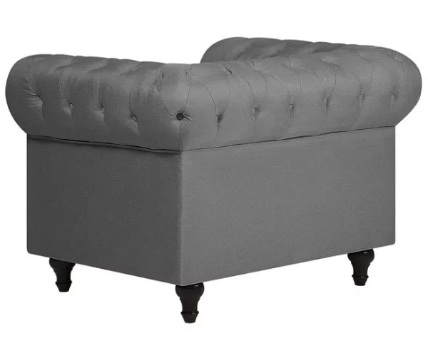 Conjunto de sofás com 4 lugares em tecido cinzento claro CHESTERFIELD BIG