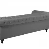 Conjunto de sofás com 4 lugares em tecido cinzento claro CHESTERFIELD BIG