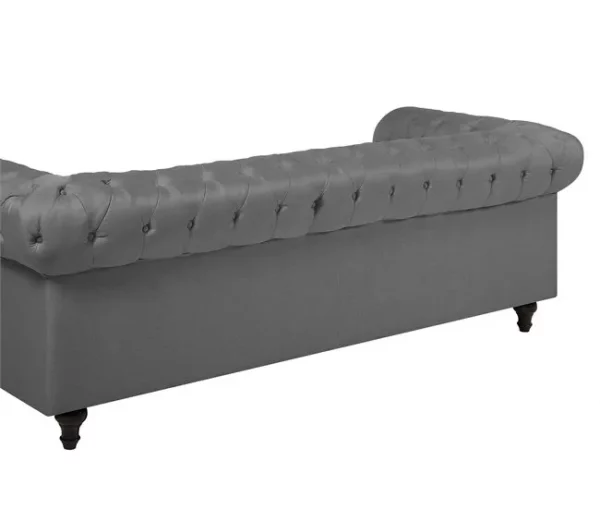 Conjunto de sofás com 4 lugares em tecido cinzento claro CHESTERFIELD BIG
