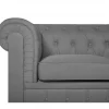 Conjunto de sofás com 4 lugares em tecido cinzento claro CHESTERFIELD BIG