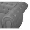 Conjunto de sofás com 4 lugares em tecido cinzento claro CHESTERFIELD BIG