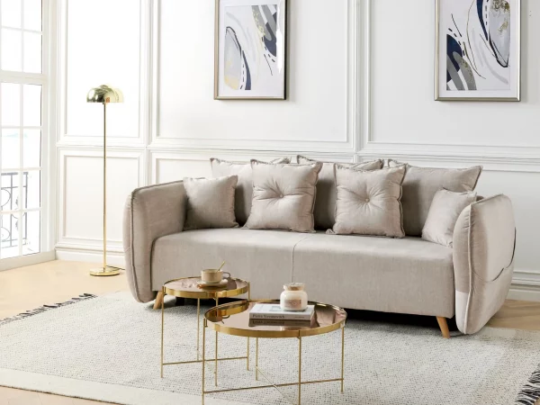 Sofa bed VALLANES, taupe DEF