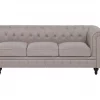 Sofá de canto 6 lugares em tecido creme à direita CHESTERFIELD