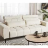 Sofá de 3 lugares em tecido branco-creme VEGAMO