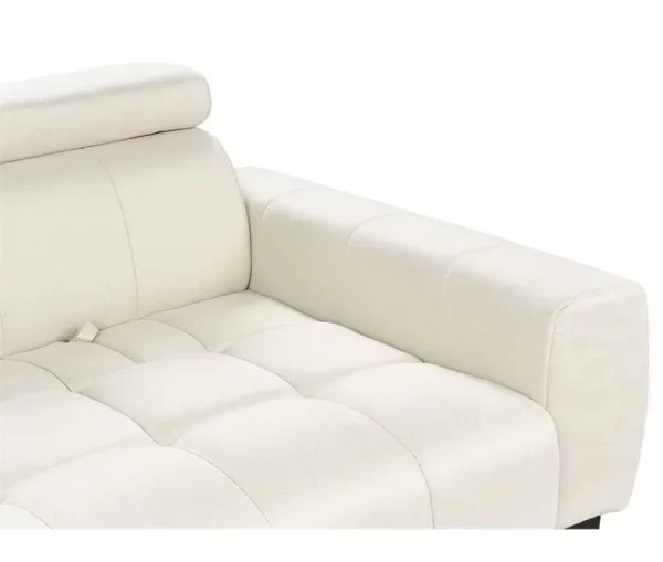 Sofá de 3 lugares em tecido branco-creme VEGAMO