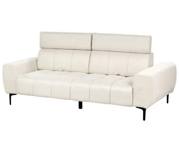 Sofá de 3 lugares em tecido branco-creme VEGAMO