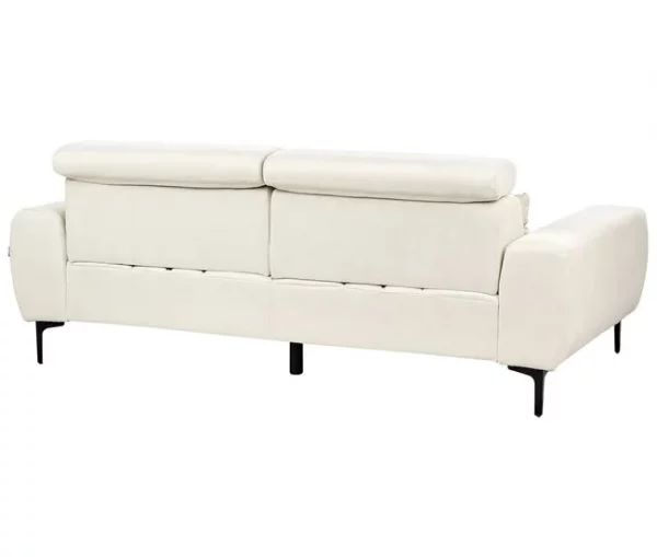 Sofá de 3 lugares em tecido branco-creme VEGAMO