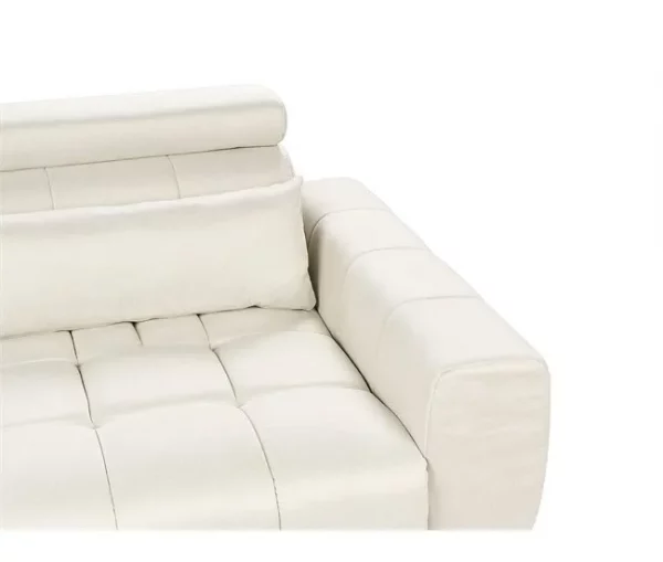 Sofá de 3 lugares em tecido branco-creme VEGAMO