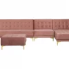 Schlafsofa ABERDEEN Samt Rosa Otto+Mittel L/R CH.