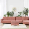 Schlafsofa ABERDEEN Samt Rosa Otto+Mittel L/R CH.