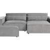 2 Seater L w Ottoman, HELLNAR, Grey,DEF