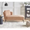 Chaise-longue em tecido bouclé castanho claro à esquerda ARTHEZE