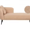 Chaise-longue em tecido bouclé castanho claro à esquerda ARTHEZE