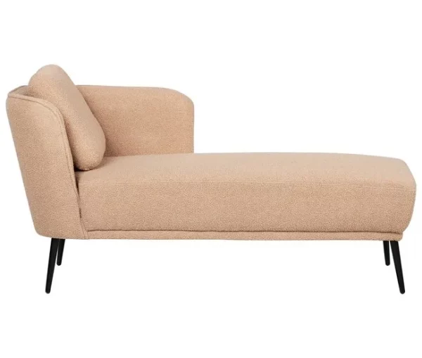 Chaise-longue em tecido bouclé castanho claro à esquerda ARTHEZE
