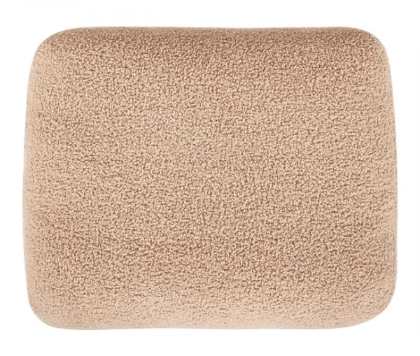 Chaise-longue em tecido bouclé castanho claro à esquerda ARTHEZE