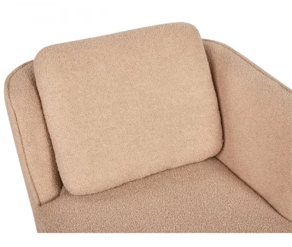 Chaise-longue em tecido bouclé castanho claro à esquerda ARTHEZE