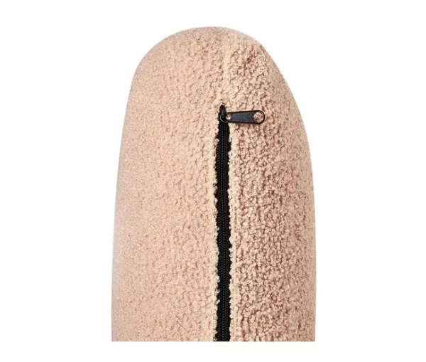 Chaise-longue em tecido bouclé castanho claro à esquerda ARTHEZE