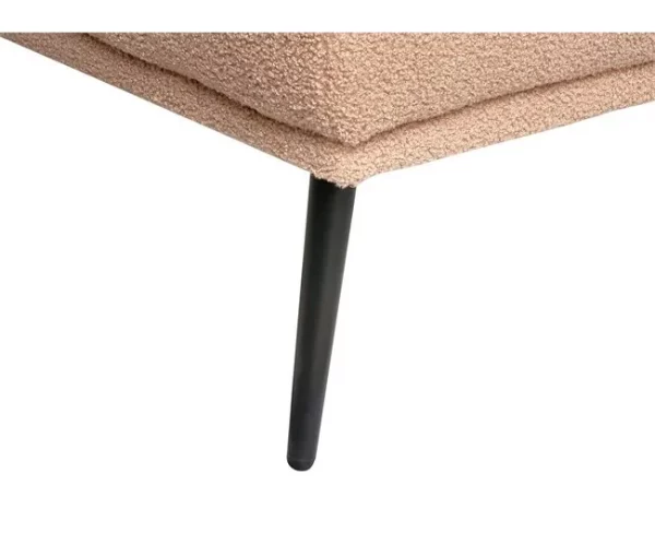 Chaise-longue em tecido bouclé castanho claro à esquerda ARTHEZE