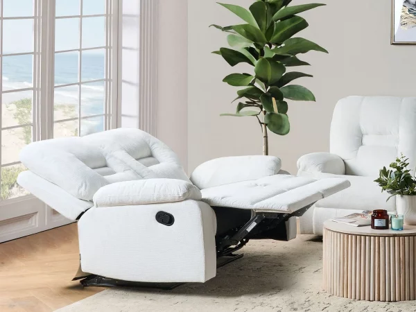 Fabric 2 Seater Sofa BERGEN White DEF