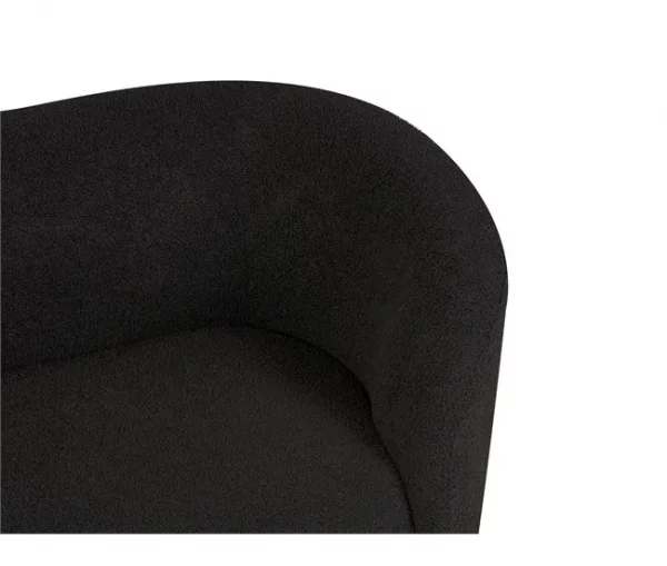 Sofá de 2 lugares estofado em tecido bouclé preto LOEN
