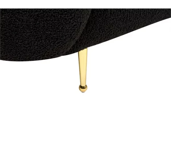 Sofá de 2 lugares estofado em tecido bouclé preto LOEN