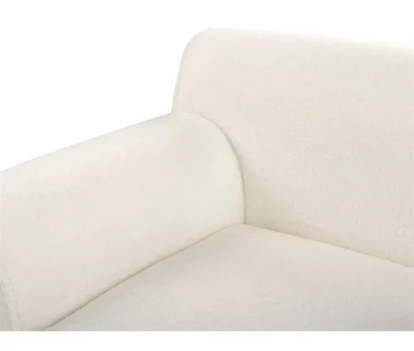 Sofá de canto 3 lugares em tecido bouclé branco à direita SIMOS