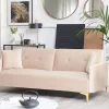 Velvet Sofa Bed Beige LUCAN DEF