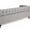Conjunto de sofás com 4 lugares em tecido cinzento claro CHESTERFIELD
