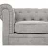Conjunto de sofás com 4 lugares em tecido cinzento claro CHESTERFIELD