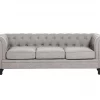Conjunto de sofás com 4 lugares em tecido cinzento claro CHESTERFIELD