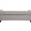 Conjunto de sofás com 4 lugares em tecido cinzento claro CHESTERFIELD