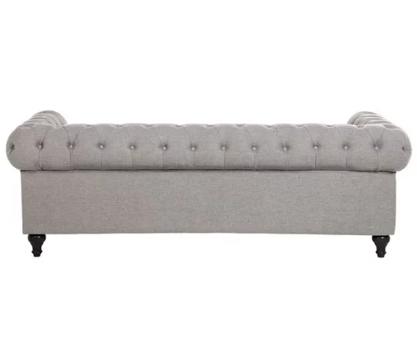 Conjunto de sofás com 4 lugares em tecido cinzento claro CHESTERFIELD