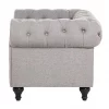 Conjunto de sofás com 4 lugares em tecido cinzento claro CHESTERFIELD