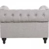Conjunto de sofás com 4 lugares em tecido cinzento claro CHESTERFIELD