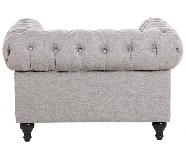 Conjunto de sofás com 4 lugares em tecido cinzento claro CHESTERFIELD