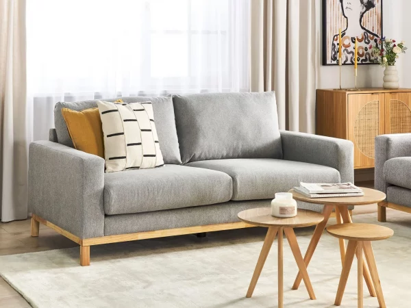 2 Seater Fabric Sofa Grey SIGGARD,DEF
