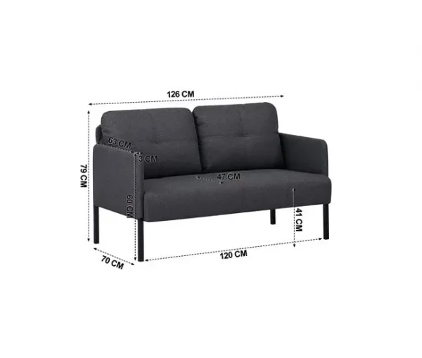 Sofá 2 lugares POP cinza escuro
