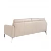 Sofá de 3 lugares estofado em pele cor Taupe