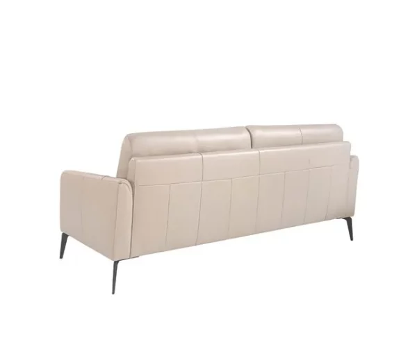 Sofá de 3 lugares estofado em pele cor Taupe