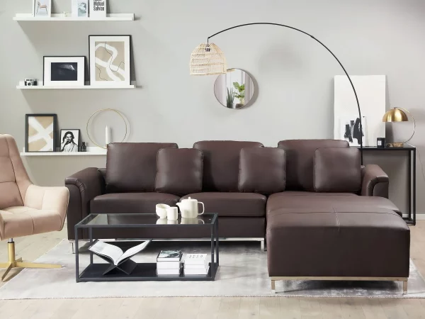 Sofa Ecksofa L OSLO BRAUN - CH