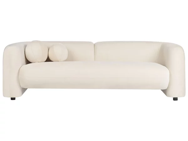 3 Seater Sofa, LEIREN, Off-White Velvet DEF